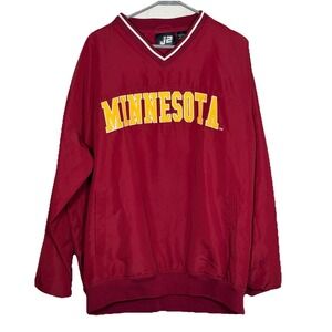 Vintage Minnesota Golden Gophers Pullover Jacket Windbreaker V-Neck L NCAA